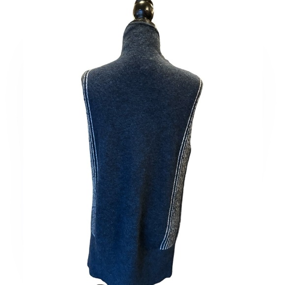 TSESAY by TSE Wool Blend Blue Sleeveless Tunic Sweater Women's Size Medium - Picture 5 of 9
